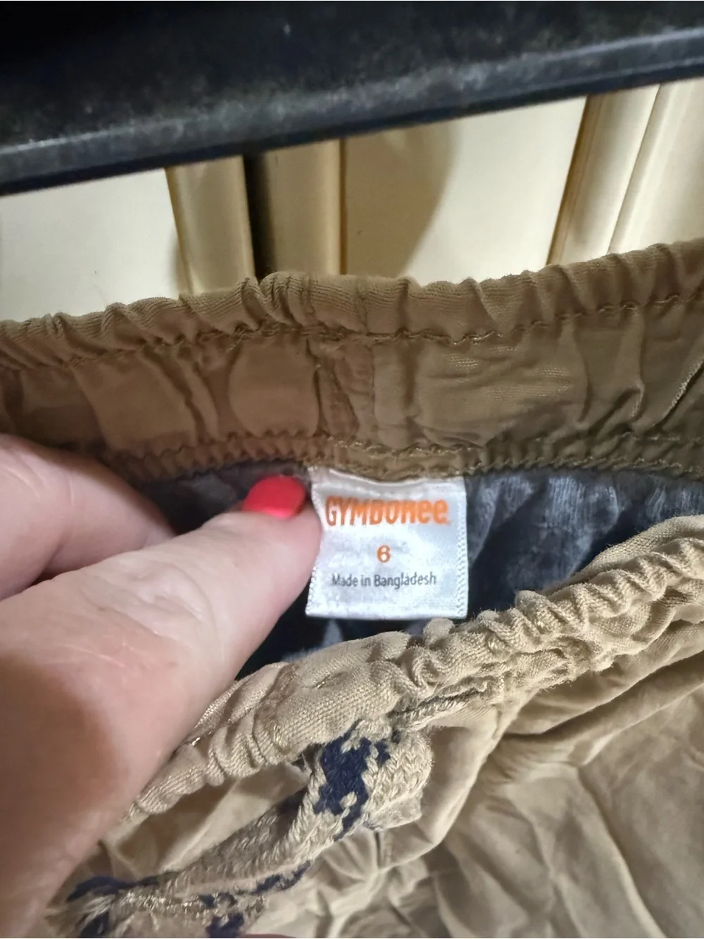 Gymboree Khaki & Blue Jean Drawstring Cargo Pants